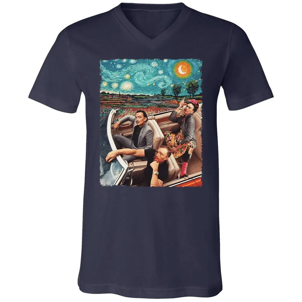Unisex V-Neck T-Shirt - 3CML4UKD - Navy - 2