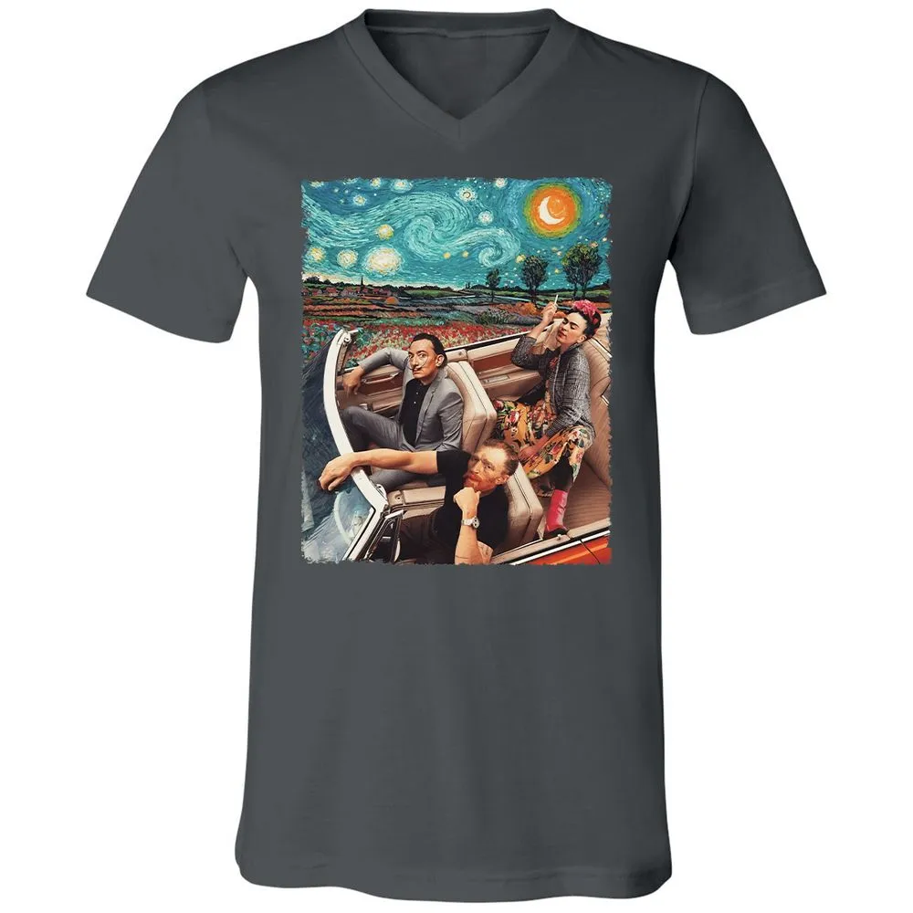 Unisex V-Neck T-Shirt - 3CML4UKD - Asphalt - 12