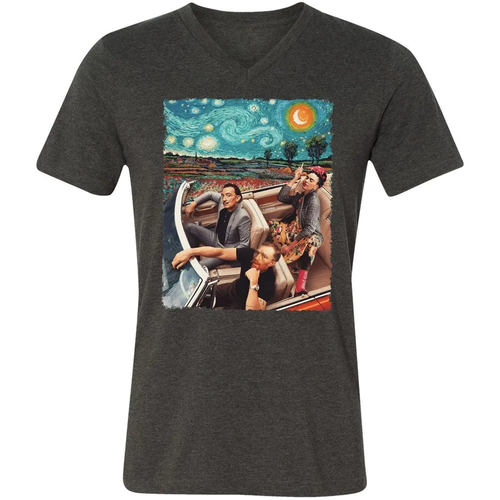 Unisex V-Neck T-Shirt - 3CML4UKD - Dark Grey Heather - 8