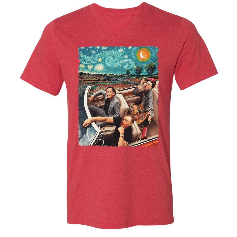 Unisex V-Neck T-Shirt - 3CML4UKD - Heather Red - 16