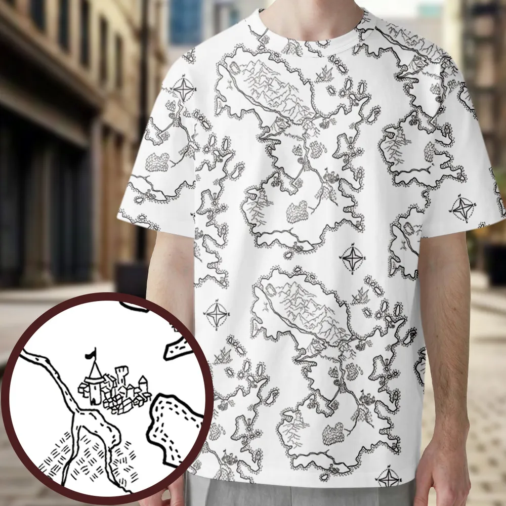 Fantasy Map For RPG All-Over Print Unisex T-Shirt - 1