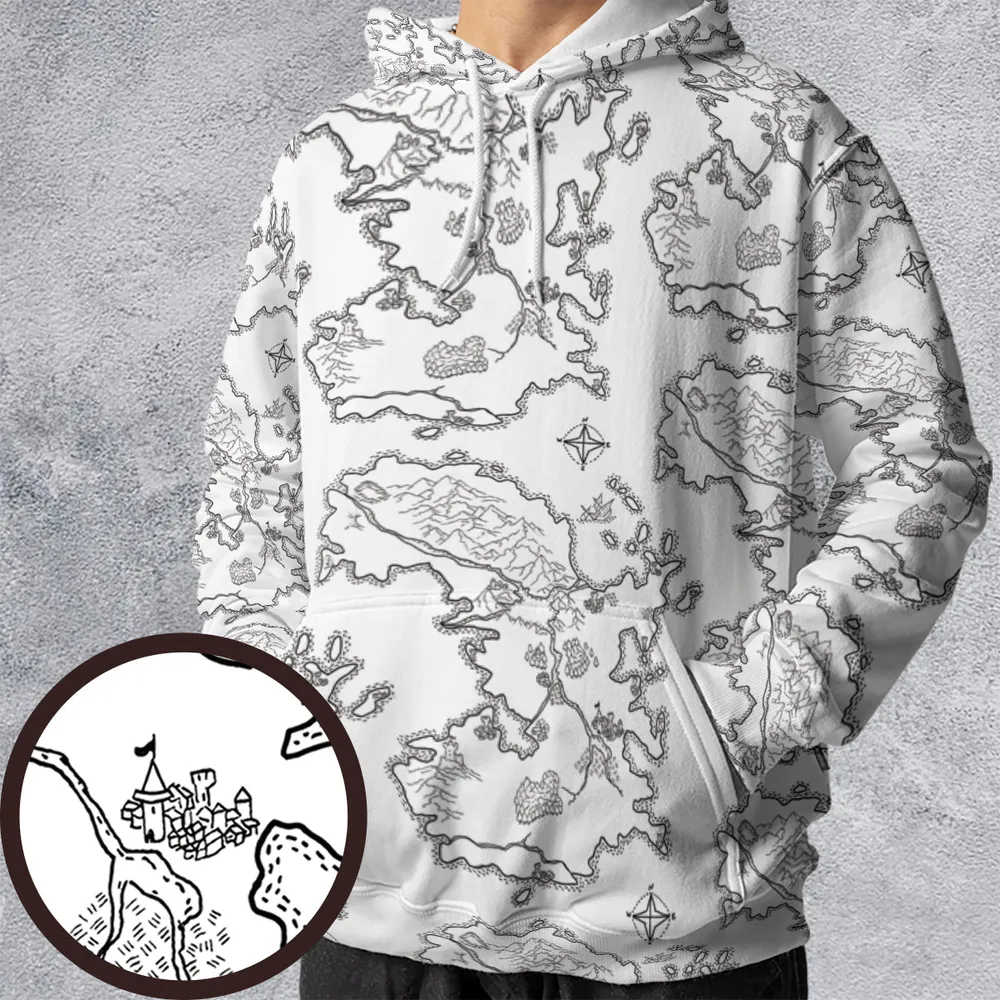 Fantasy Map For RPG  All-over Print Hoodie - 1