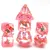 Set Sweet Strawberry Transparent Resin DND Dice - 6