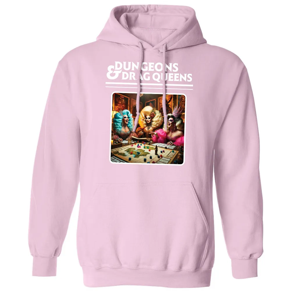 Dungeons & Drag Queens Classic Unisex Hoodie - Light Pink - 3