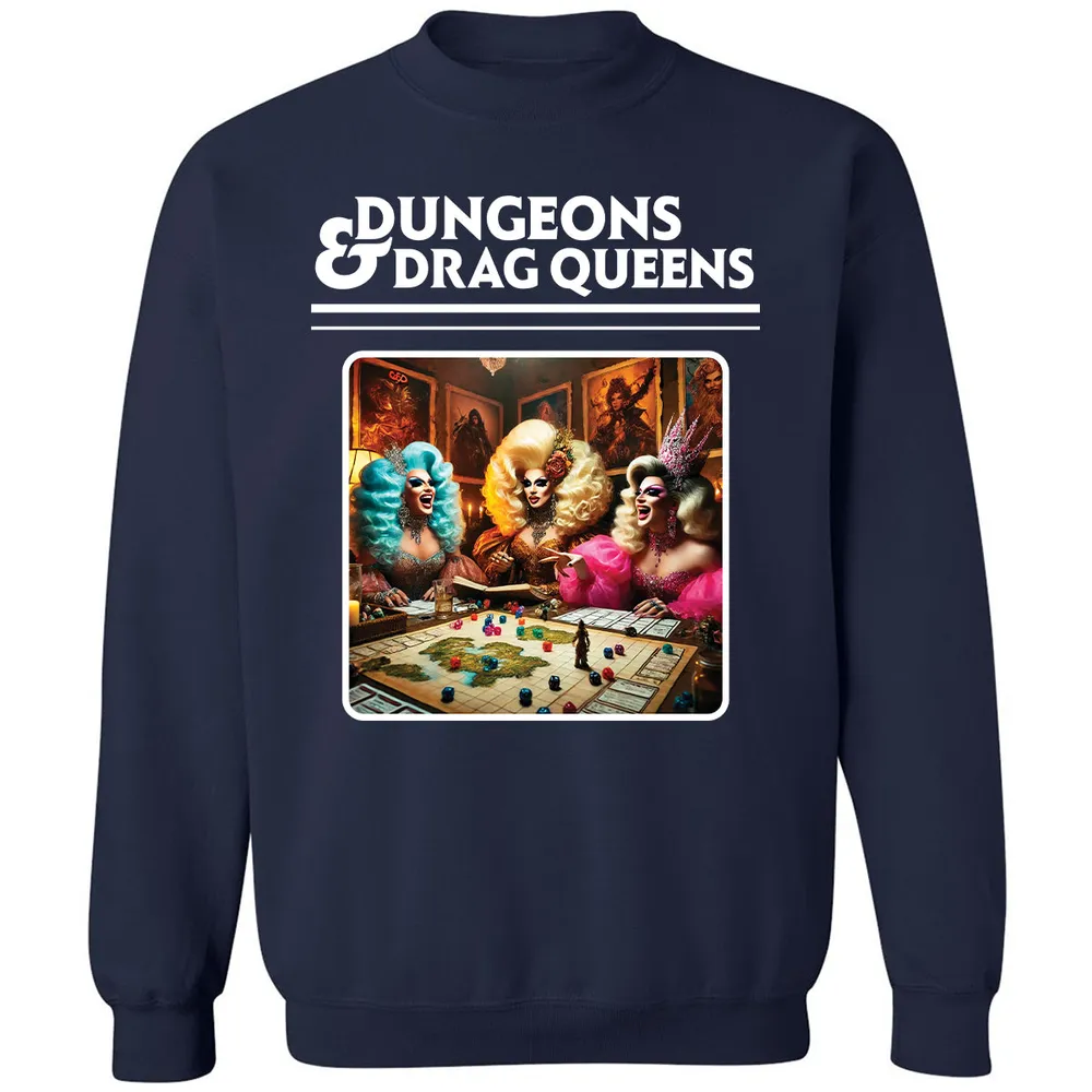 Dungeons & Drag Queens Classic Unisex Sweatshirt - Navy - 2