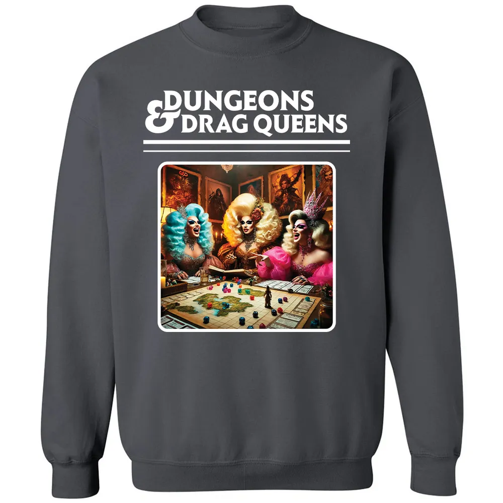 Dungeons & Drag Queens Classic Unisex Sweatshirt - Charcoal - 7