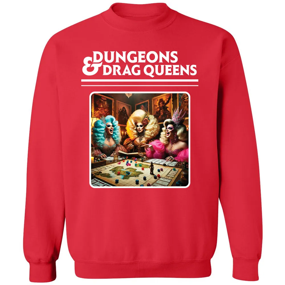 Dungeons & Drag Queens Classic Unisex Sweatshirt - Red - 5