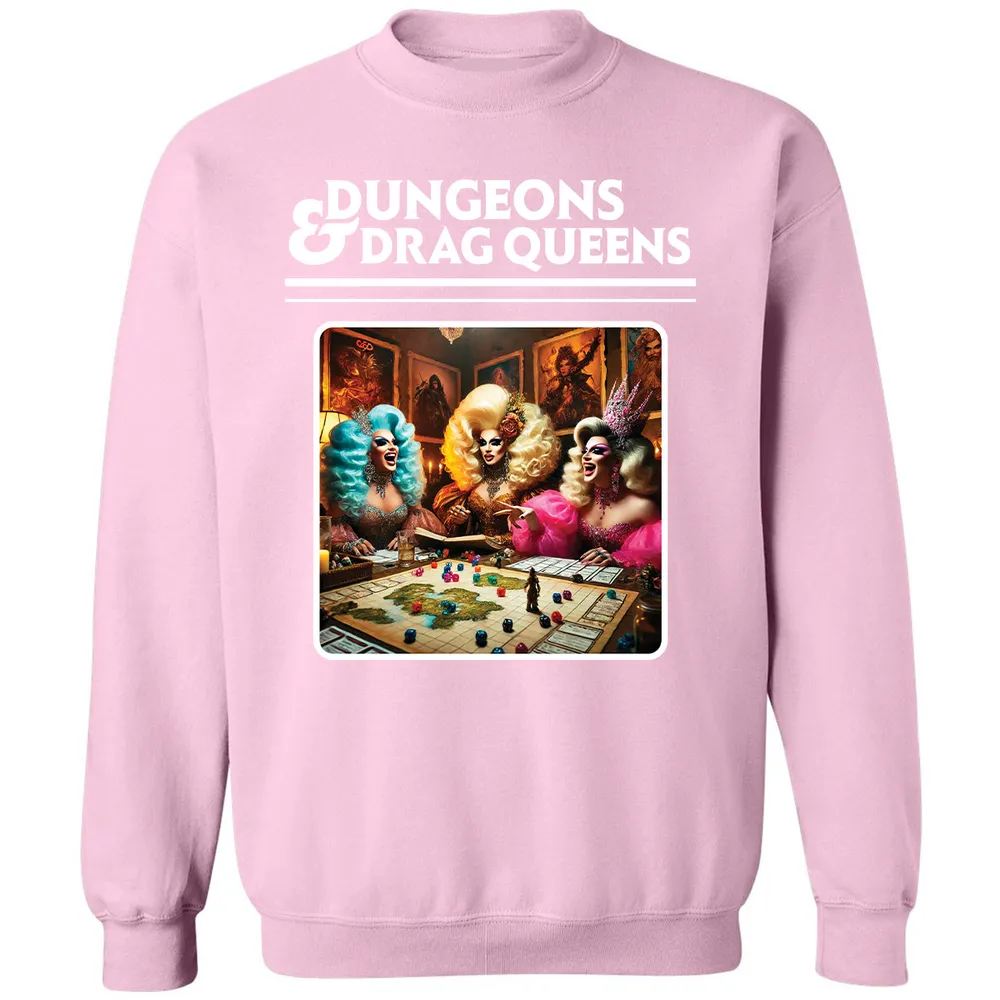 Dungeons & Drag Queens Classic Unisex Sweatshirt - Light Pink - 3