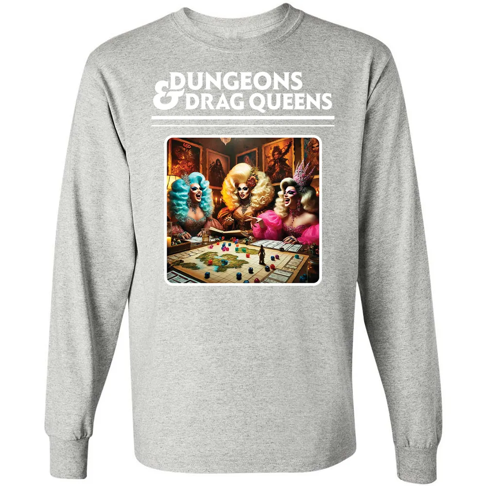 Dungeons & Drag Queens Long Sleeve T-Shirt - Ash - 7