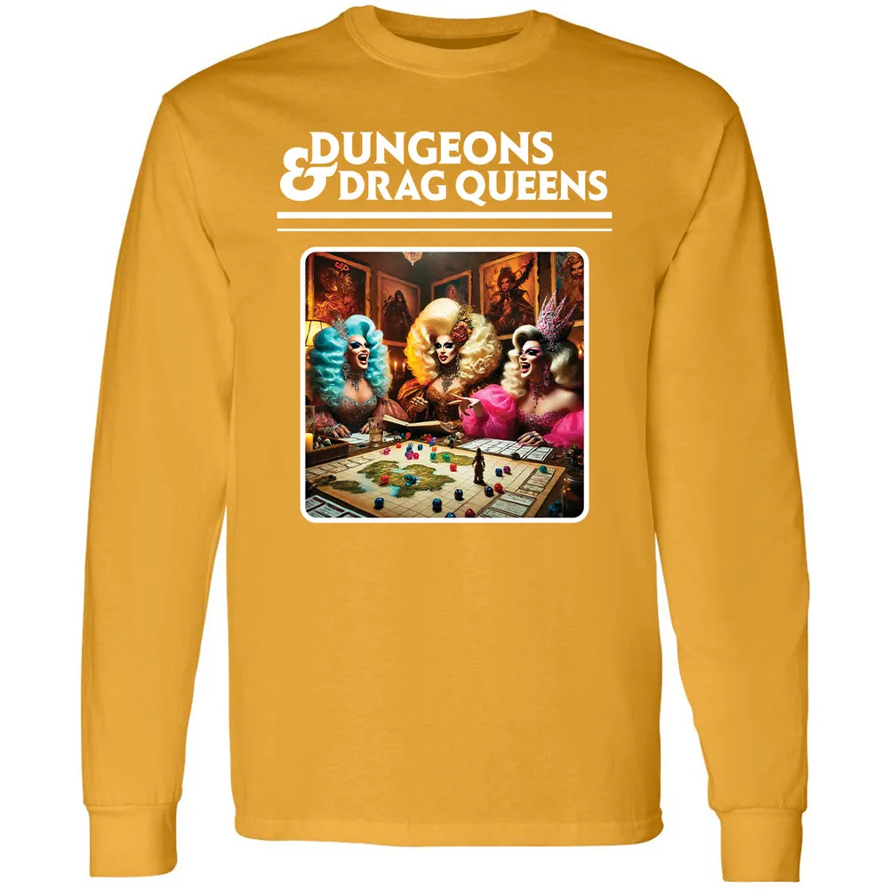 Dungeons & Drag Queens Long Sleeve T-Shirt - Gold - 9