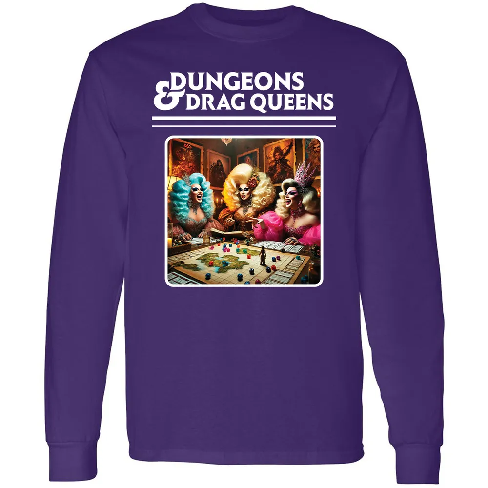 Dungeons & Drag Queens Long Sleeve T-Shirt - Purple - 13