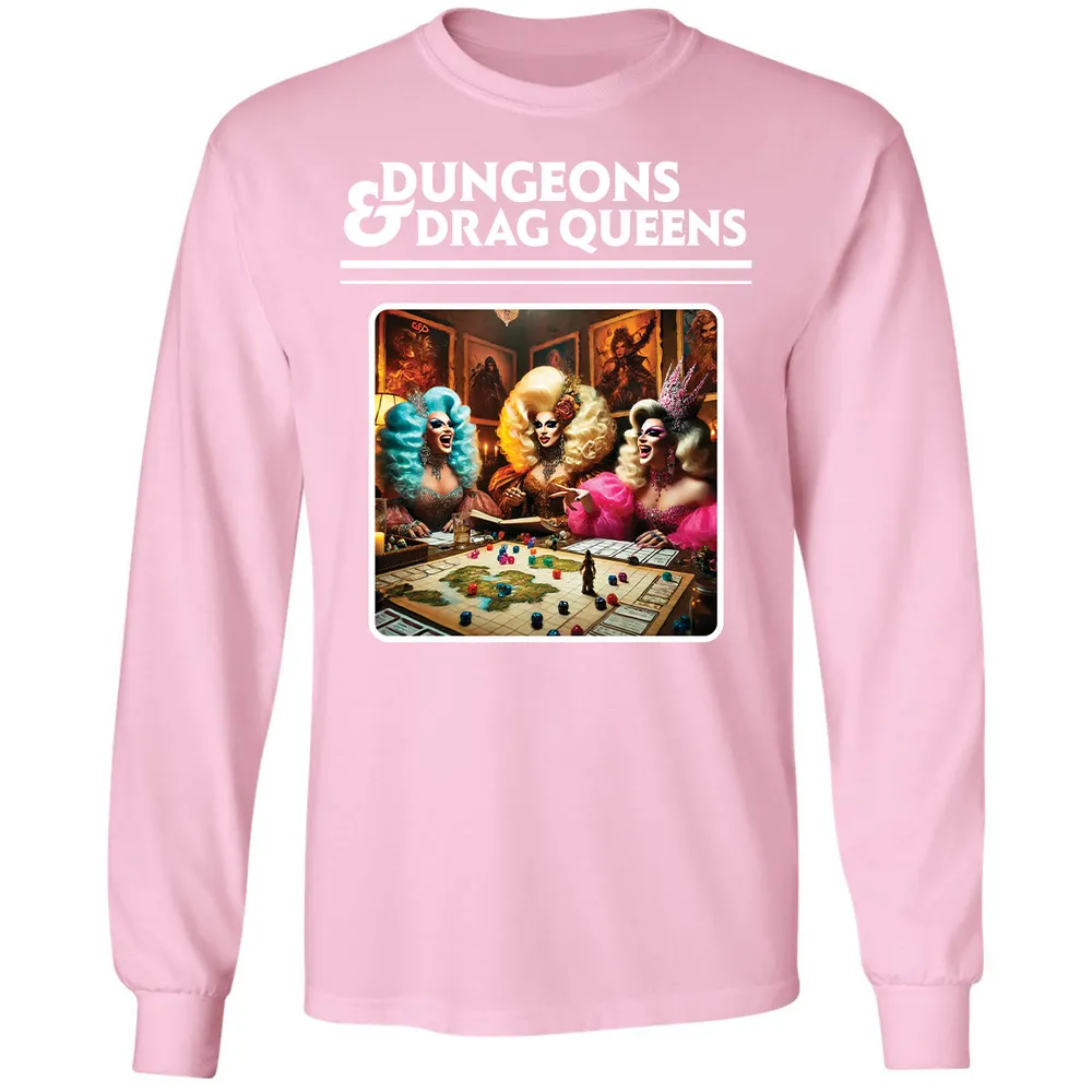 Dungeons & Drag Queens Long Sleeve T-Shirt - Light Pink - 3