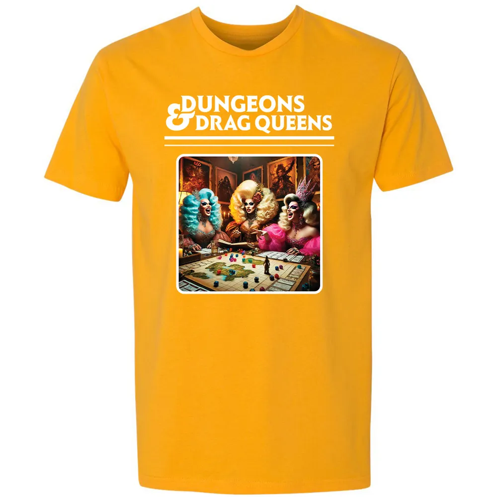 Dungeons & Drag Queens Premium Unisex T-Shirt - Gold - 12
