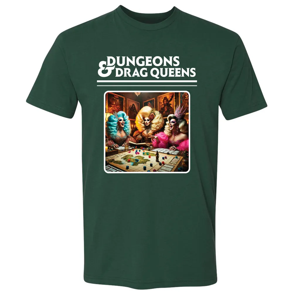 Dungeons & Drag Queens Premium Unisex T-Shirt - Forest Green - 13