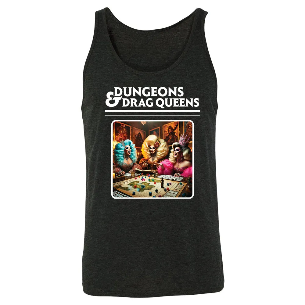Dungeons & Drag Queens Unisex Jersey Tank - Charcoal Black Triblend - 5