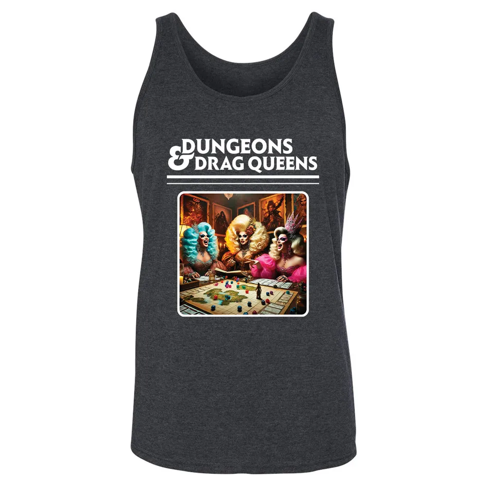 Dungeons & Drag Queens Unisex Jersey Tank - Dark Grey Heather - 6