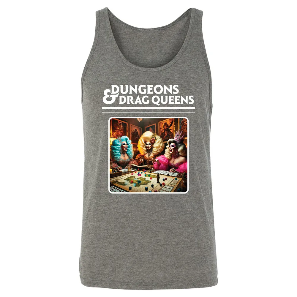 Dungeons & Drag Queens Unisex Jersey Tank - Grey Triblend - 8
