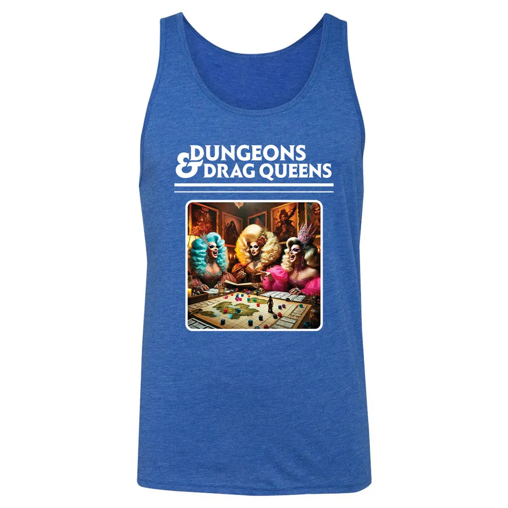 Dungeons & Drag Queens Unisex Jersey Tank - True Royal Triblend - 12