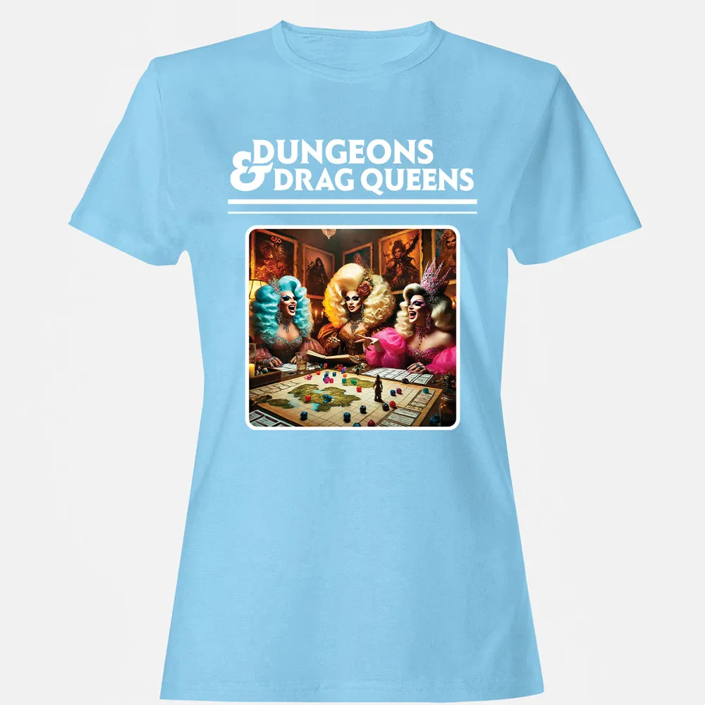 Dungeons & Drag Queens Women's T-Shirt - Light Blue - 8