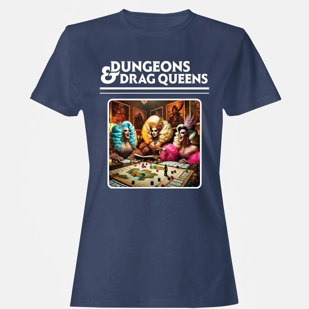 Dungeons & Drag Queens Women's T-Shirt - Navy - 10