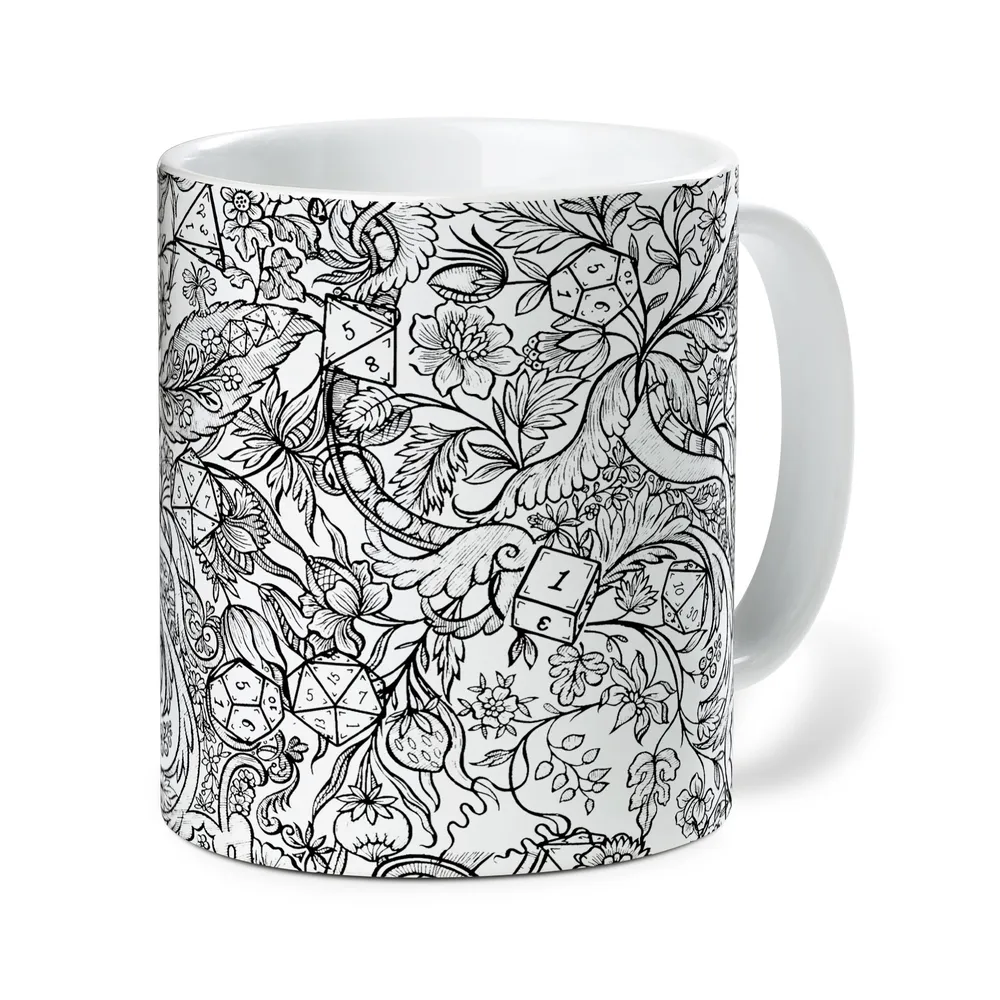Fantasy Flower Dice Ceramic Mug - 2