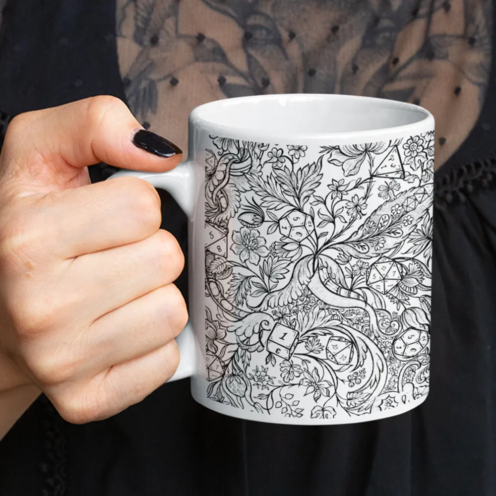 Fantasy Flower Dice Ceramic Mug - 1