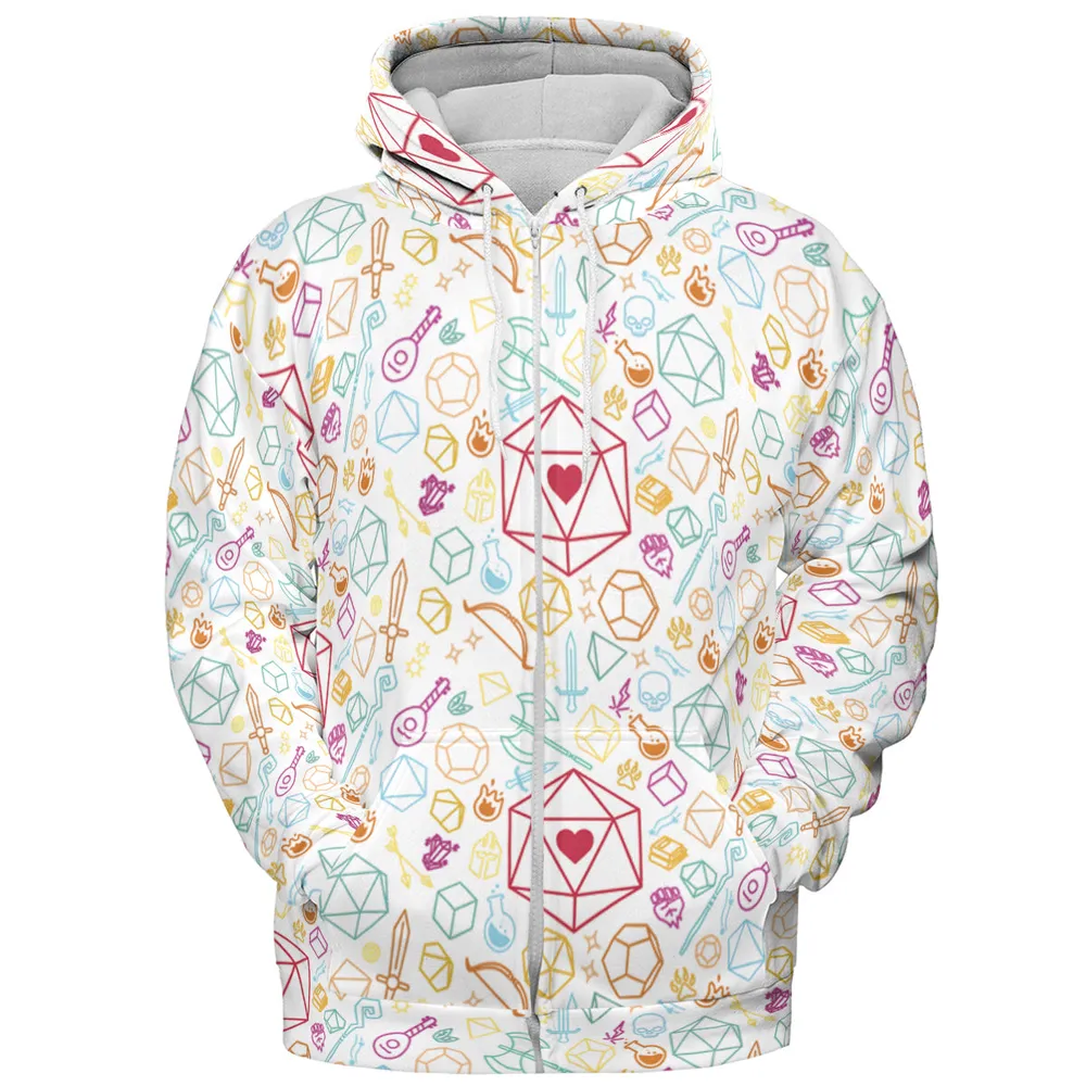 Dice Heart RPG All-over Print Hoodie - 3