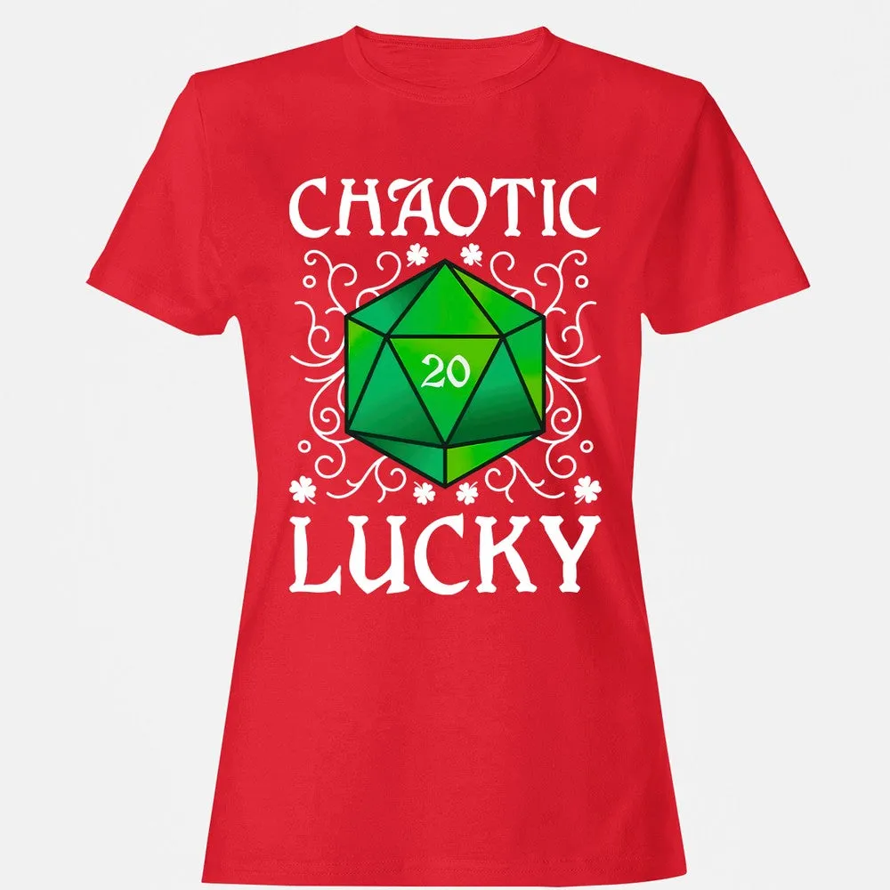 Chaotic Lucky D20 Dice Women's T-Shirt - Red - 13