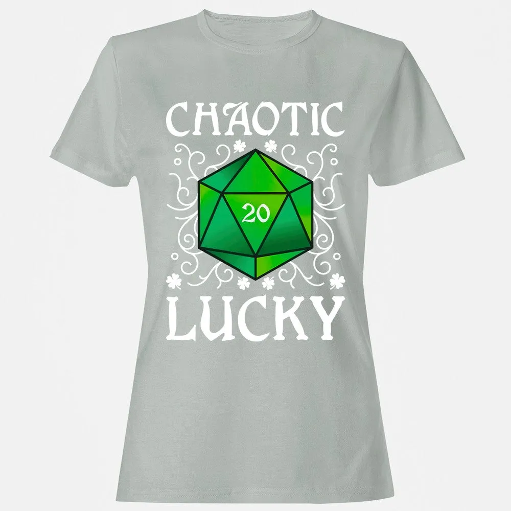 Chaotic Lucky D20 Dice Women's T-Shirt - Ash - 2