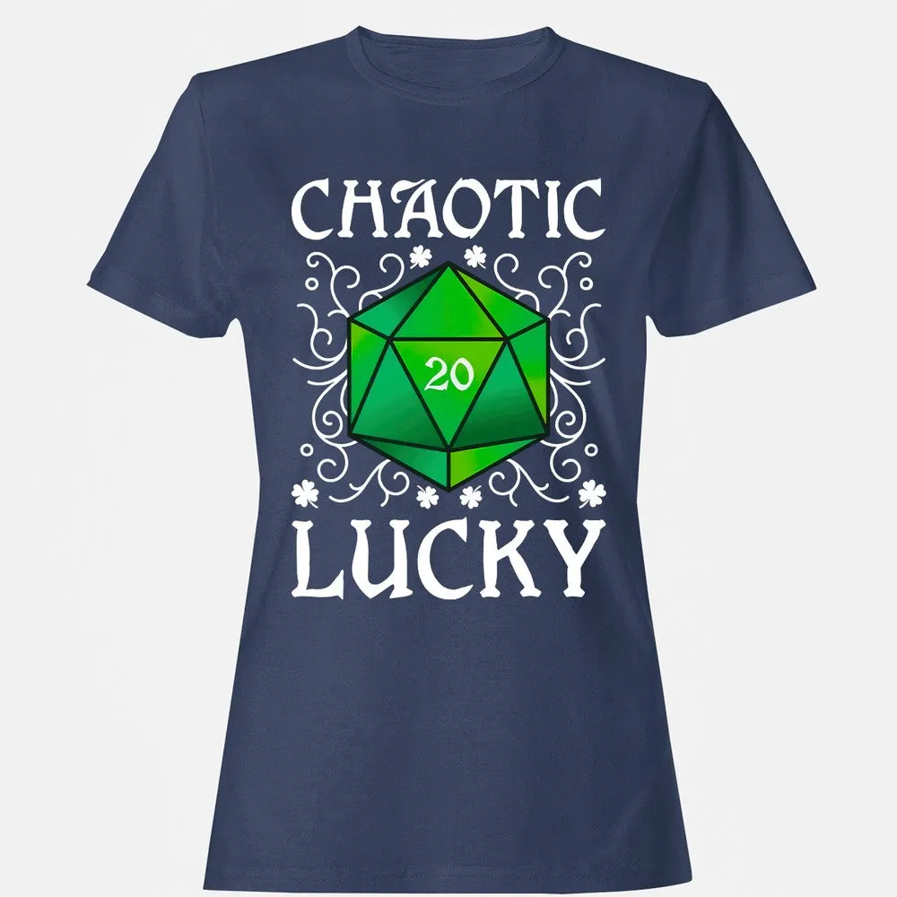 Chaotic Lucky D20 Dice Women's T-Shirt - Navy - 10