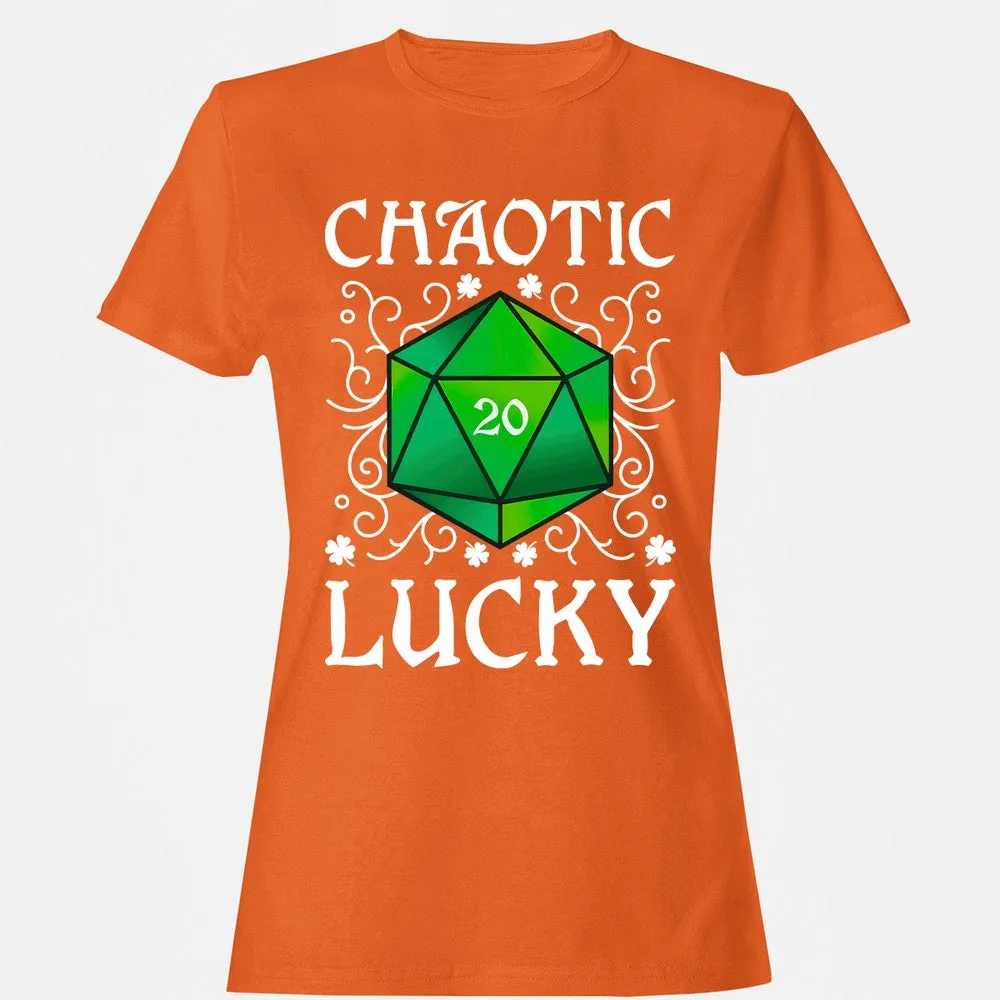 Chaotic Lucky D20 Dice Women's T-Shirt - Orange - 11