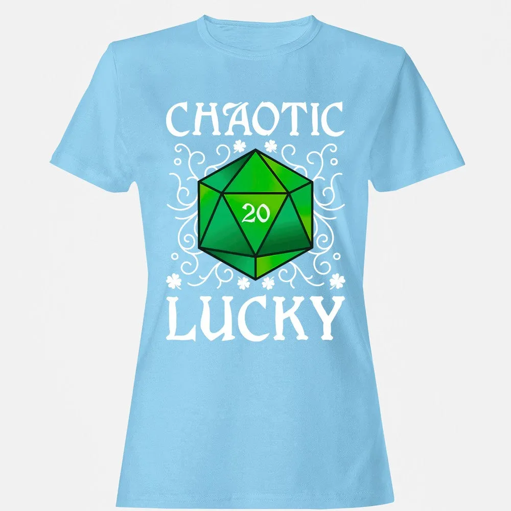 Chaotic Lucky D20 Dice Women's T-Shirt - Light Blue - 8