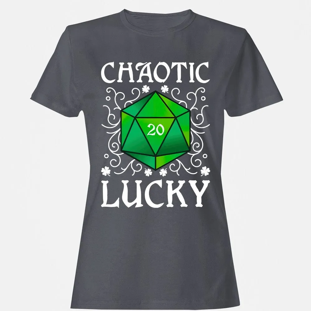 Chaotic Lucky D20 Dice Women's T-Shirt - Dark Heather - 5