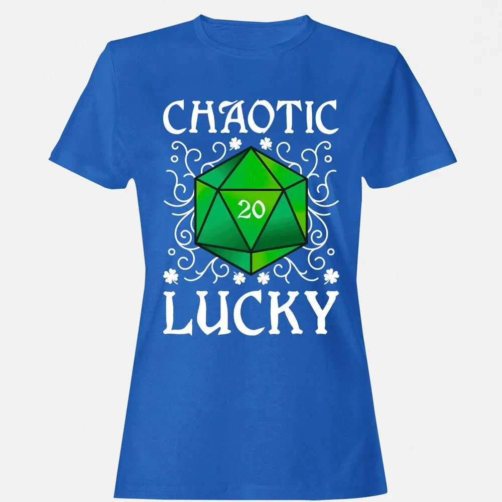 Chaotic Lucky D20 Dice Women's T-Shirt - Royal - 14