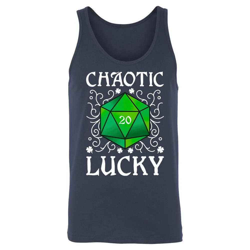 Chaotic Lucky D20 Dice Unisex Jersey Tank - Navy - 2