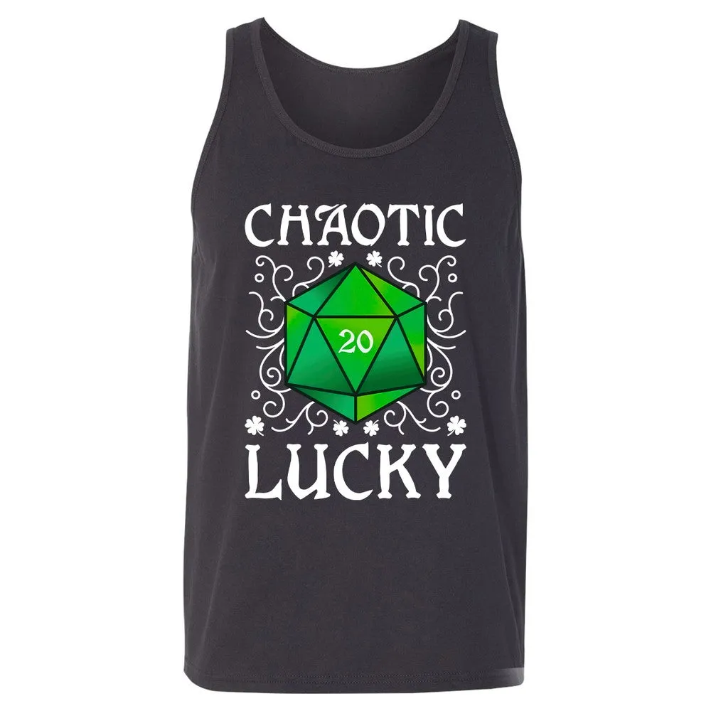 Chaotic Lucky D20 Dice Unisex Jersey Tank - Dark Grey - 7