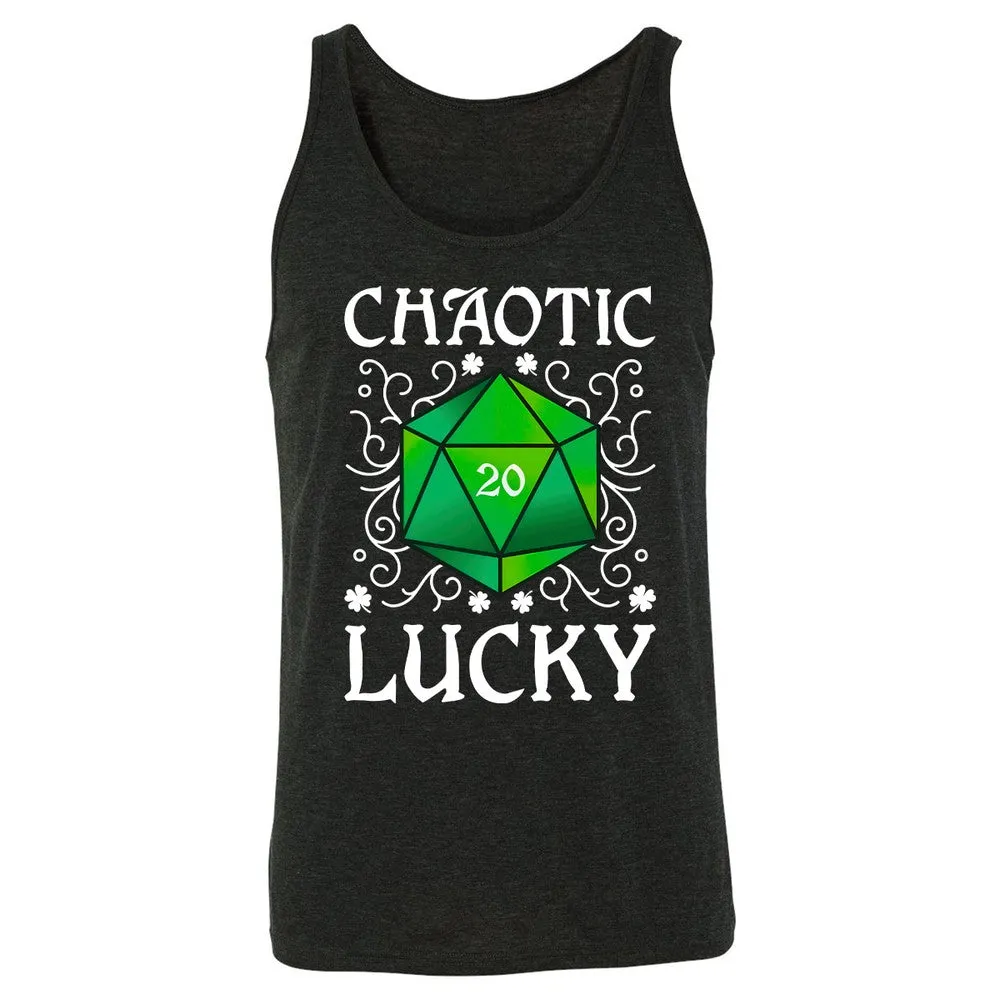 Chaotic Lucky D20 Dice Unisex Jersey Tank - Charcoal Black Triblend - 5