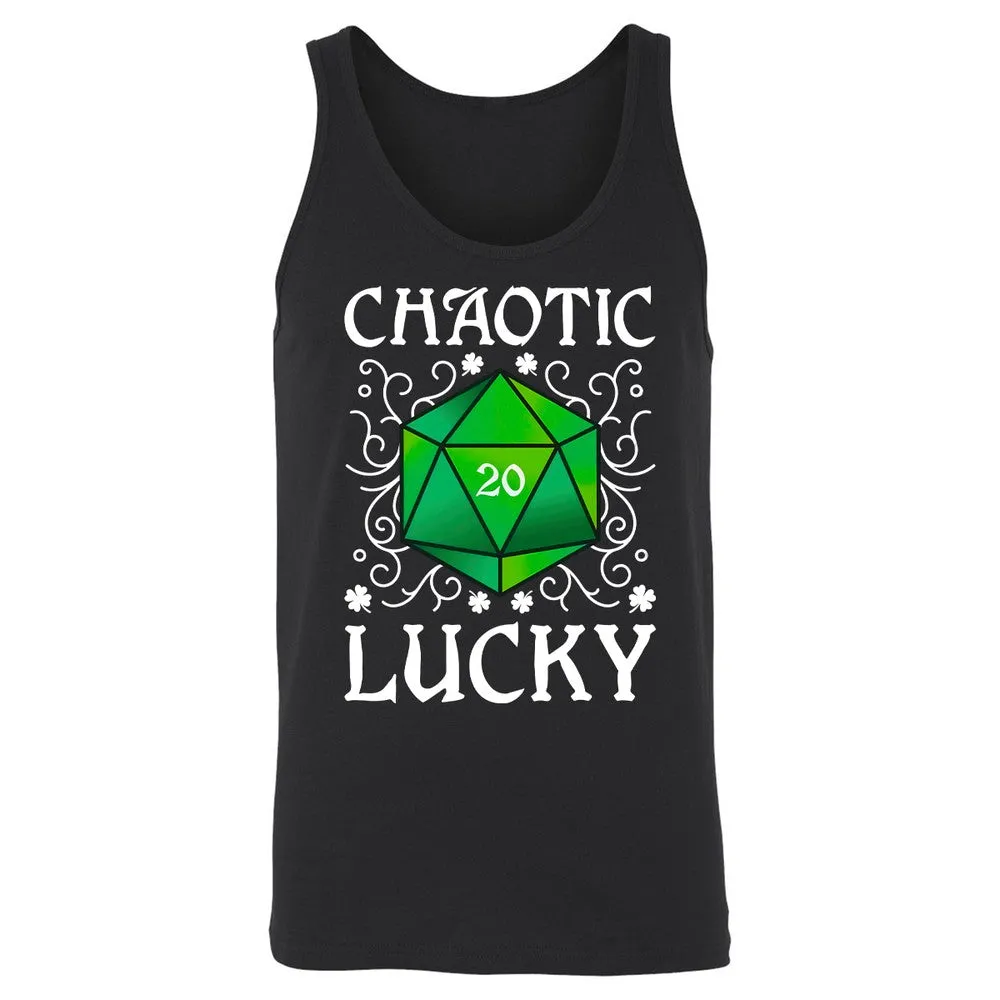 Chaotic Lucky D20 Dice Unisex Jersey Tank - Black - 1