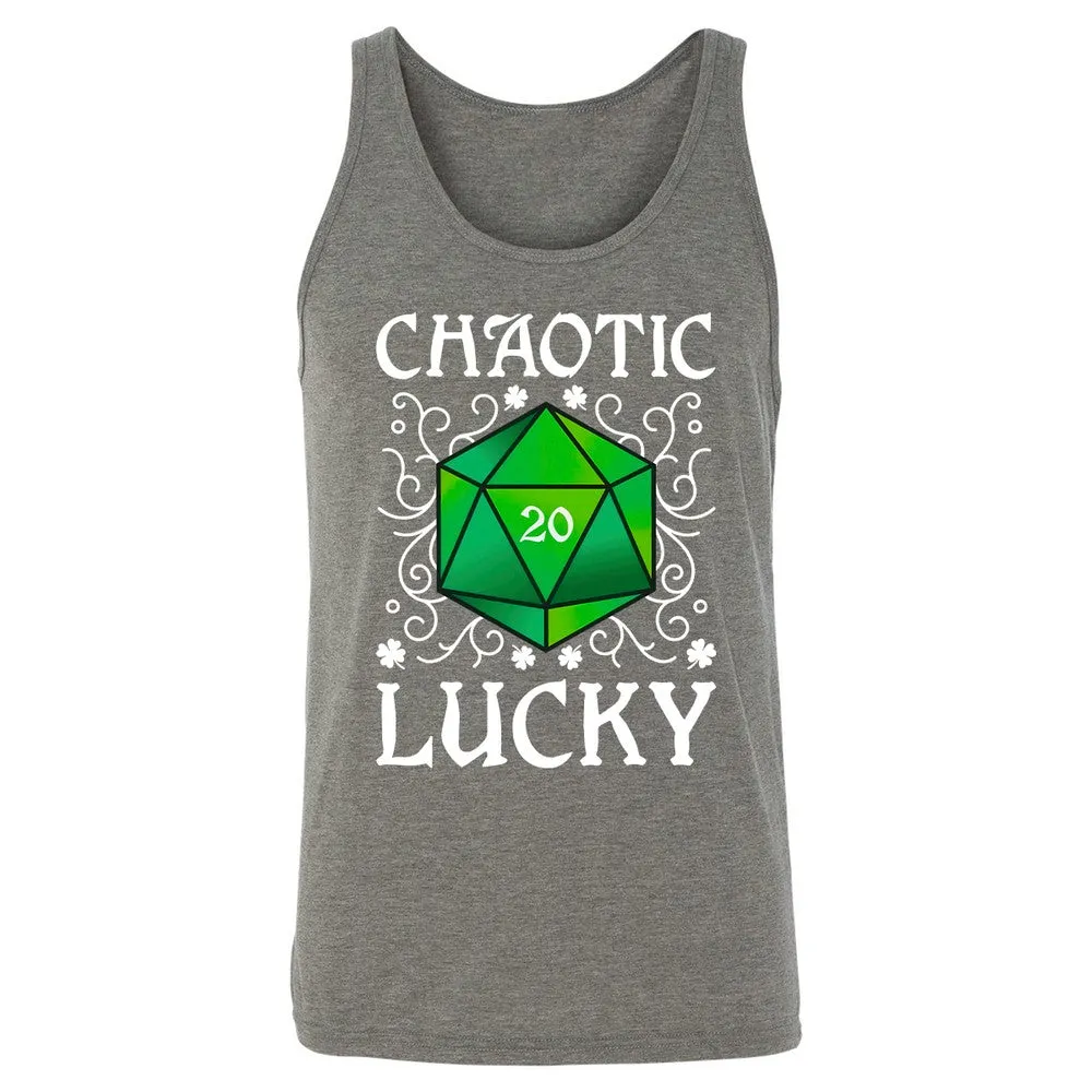 Chaotic Lucky D20 Dice Unisex Jersey Tank - Grey Triblend - 8