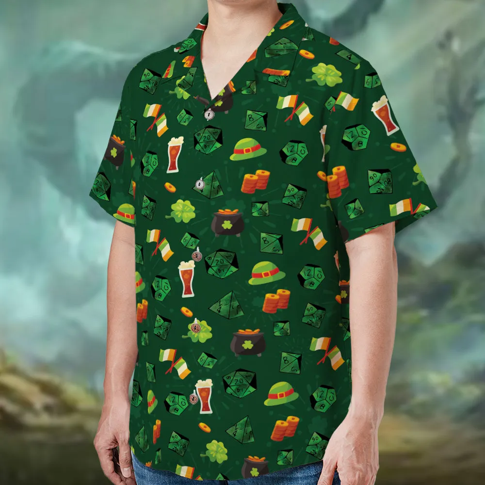 Green Dice St. Patrick's Day Hawaiian Shirt - 2