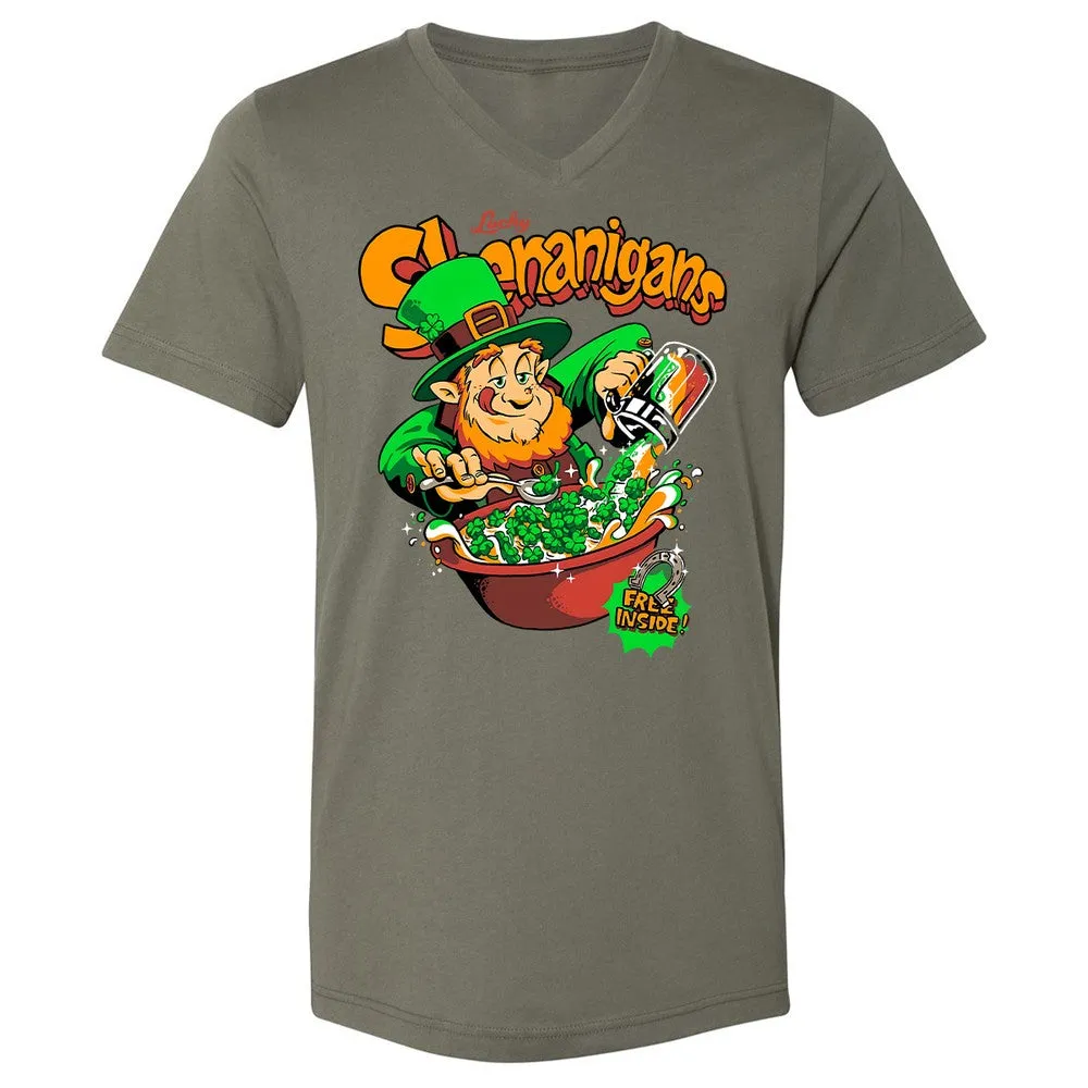 Unisex V-Neck T-Shirt - JXLRL8D3 - Military Green - 10