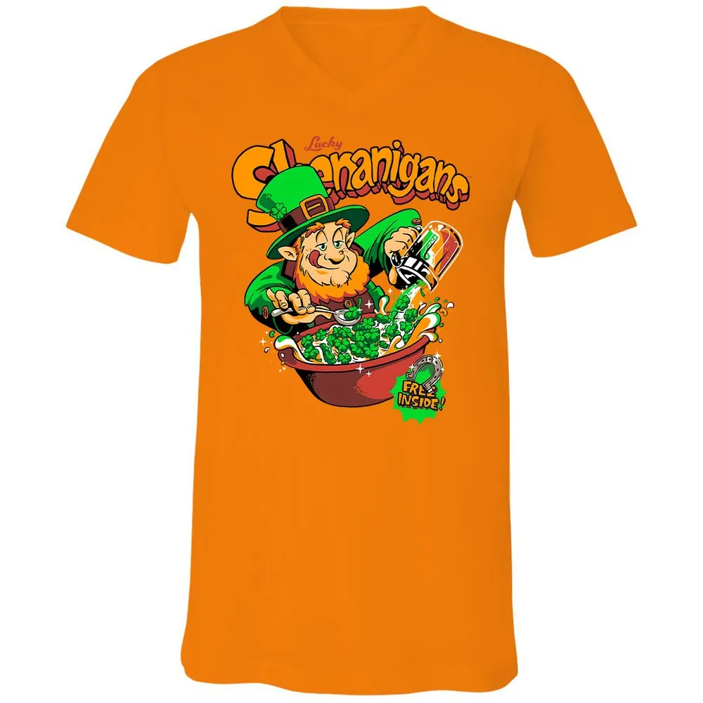 Unisex V-Neck T-Shirt - JXLRL8D3 - Orange - 11