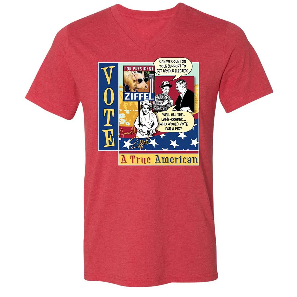 Unisex V-Neck T-Shirt - LB696P8T - Heather Red - 16