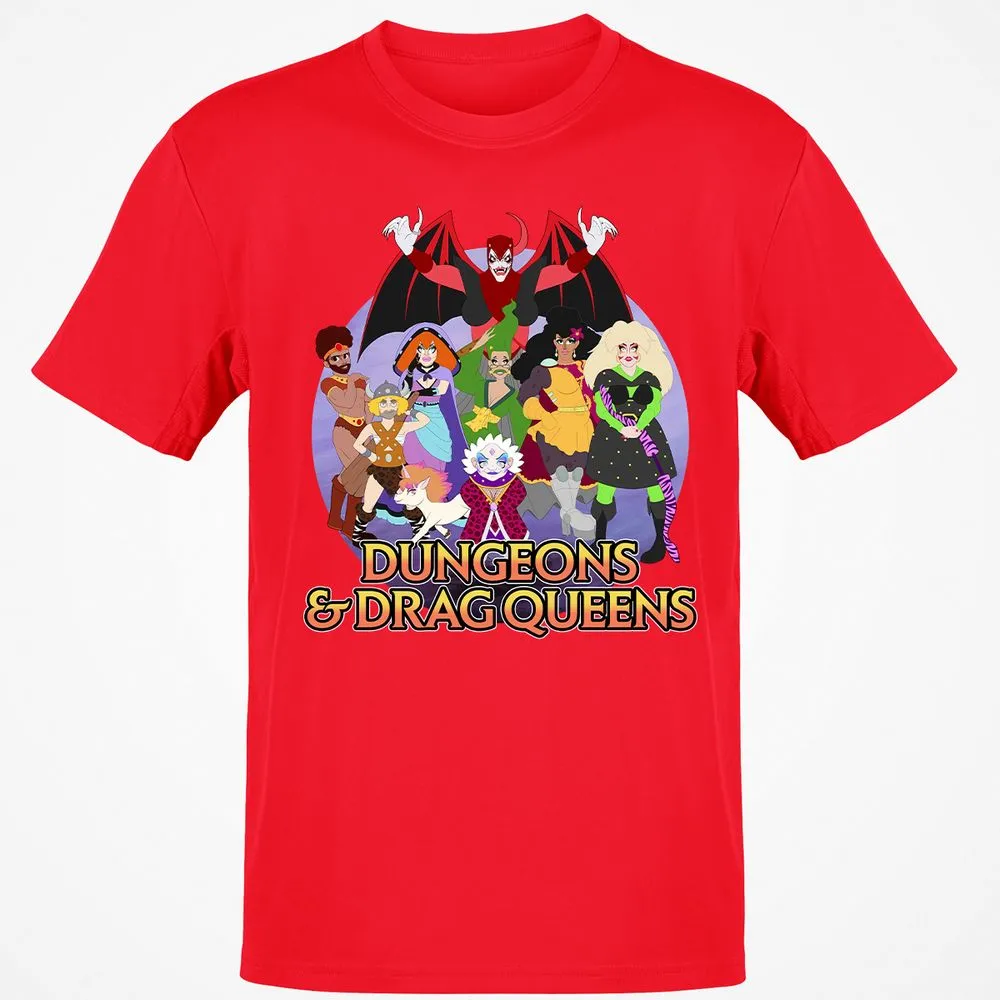 Dungeons n Drag Queens Cartoon Classic Unisex T-Shirt - Red - 10