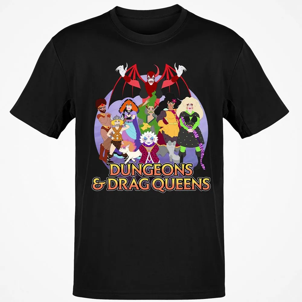 Dungeons n Drag Queens Cartoon Classic Unisex T-Shirt - Black - 1