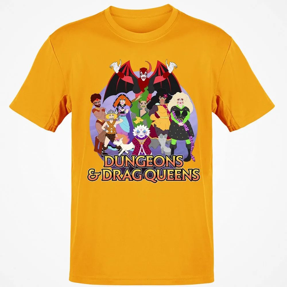 Dungeons n Drag Queens Cartoon Classic Unisex T-Shirt - Gold - 4