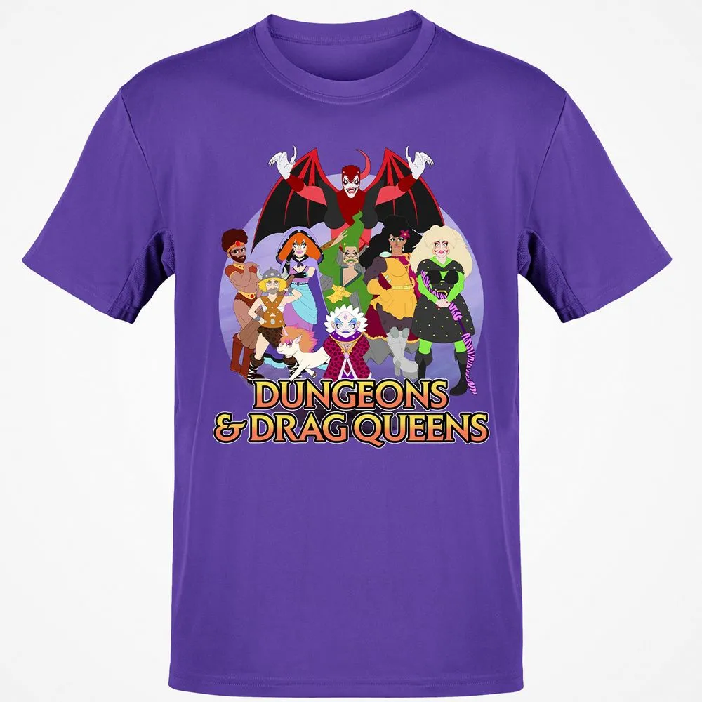 Dungeons n Drag Queens Cartoon Classic Unisex T-Shirt - Purple - 9
