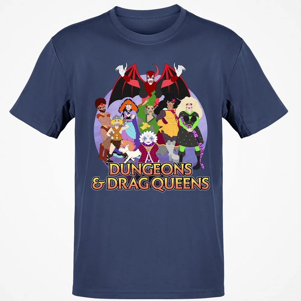 Dungeons n Drag Queens Cartoon Classic Unisex T-Shirt - Navy - 7
