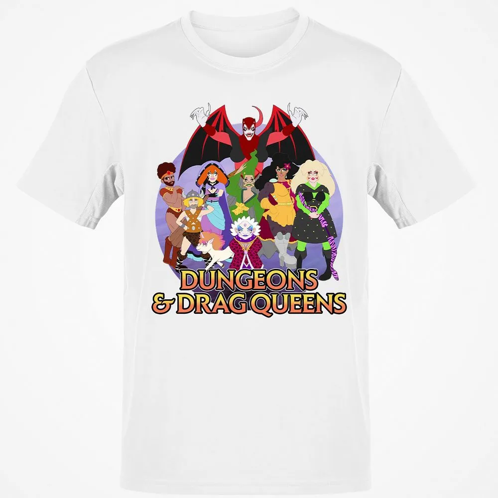 Dungeons n Drag Queens Cartoon Classic Unisex T-Shirt - White - 12