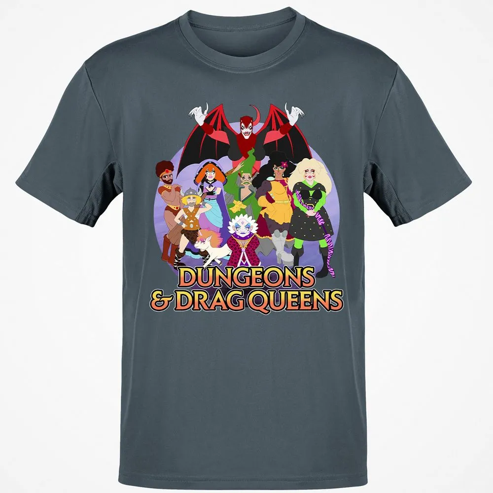 Dungeons n Drag Queens Cartoon Classic Unisex T-Shirt - Charcoal - 3